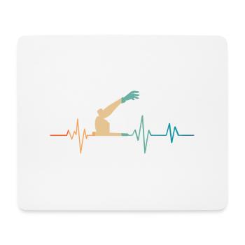 Retro Heartbeat Roboterarm - Mousepad (Querformat) - Weiß - Vorne