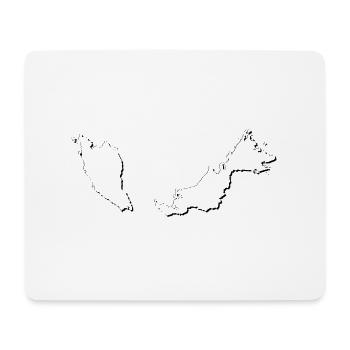 Carte de la Malaisie comme contour - Tapis de souris (format paysage) - blanc - Devant