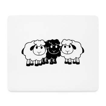 Schwarzes Schaf 3 Freunde Team Crew Schäfchen Süß - Mousepad (Querformat) - Weiß - Vorne