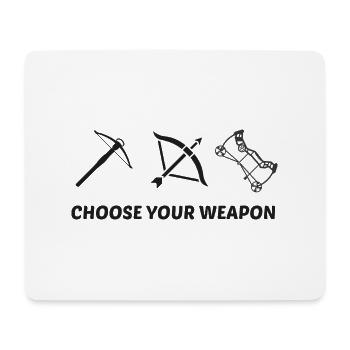Pfeil und Bogen in Schwarz Wähle deine Waffe - Mousepad (Querformat) - Weiß - Vorne