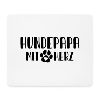 Hundepapa mit Herz - Mousepad (Querformat) - Weiß - Vorne