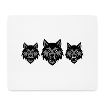 Wolf Kopf Gruppe Rudel - Mousepad (Querformat) - Weiß - Vorne
