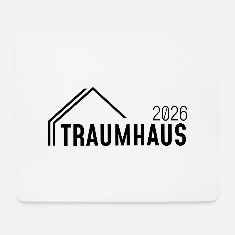 Traumhaus 2026 - Mousepad (Querformat) - Weiß