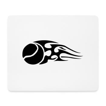 tennisball_flames_black - Mousepad (Querformat) - Weiß - Vorne