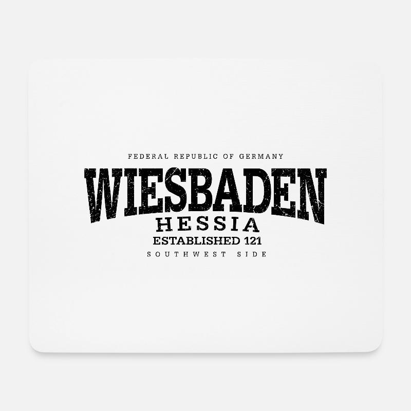 Wiesbaden (black old) - Mousepad (Querformat) - Weiß