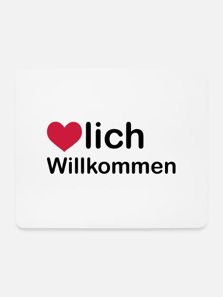 herzlich willkommen - Mousepad (Querformat) - Weiß