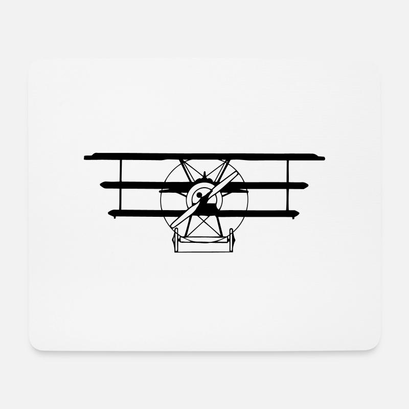 Dreidecker Fokker DR I - Roter Baron - Mousepad (Querformat) - Weiß