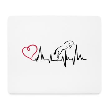 Heartbeat Herzschlag Springpferd - Mousepad (Querformat) - Weiß - Vorne
