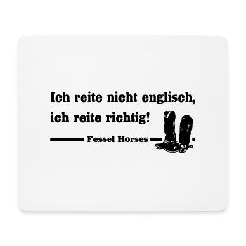 Westernreiter - Mousepad (Querformat) - Weiß - Vorne