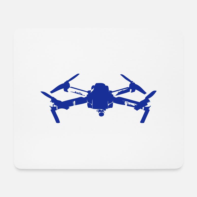 Drohne blau - Mousepad (Querformat) - Weiß