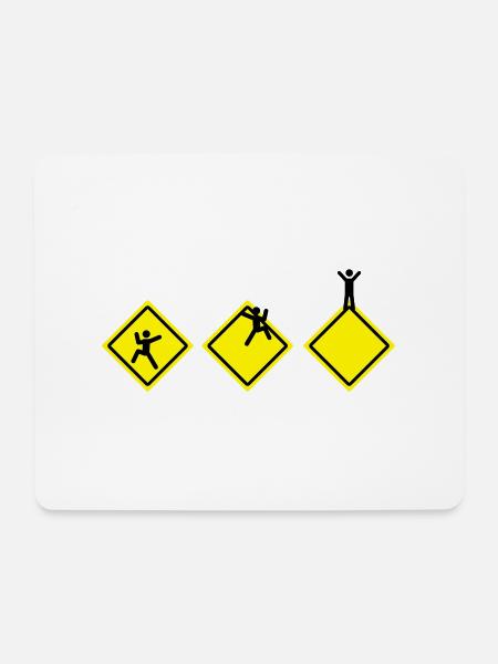 Klettern Straßenschild - Mousepad (Querformat) - Weiß