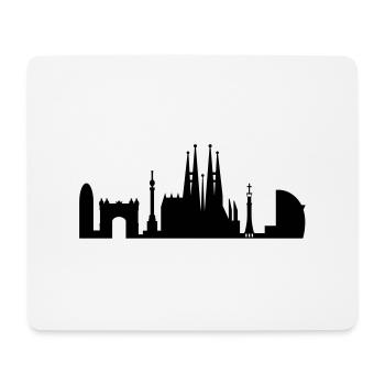 Skyline Barcelona Espagne - Tapis de souris (format paysage) - blanc - Devant