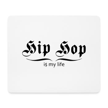 hip hop is my life - Mousepad (Querformat) - Weiß - Vorne