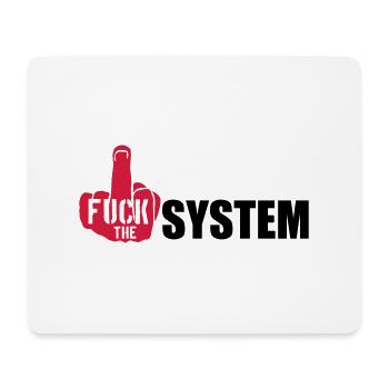logo hand mittelfinger cool text rebellisch fuck t - Mousepad (Querformat) - Weiß - Vorne