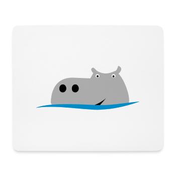 Nilpferd - Mousepad (Querformat) - Weiß - Vorne