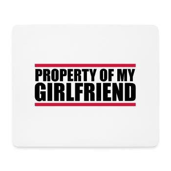 beam property of my girlfriend saying design eig - Mouse Pad (horizontal) - white - Front