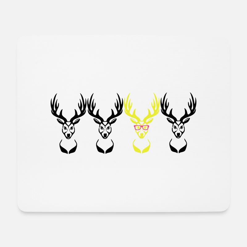 Be different! Deer head Nerd Geek 3c - Mouse Pad (horizontal) - white