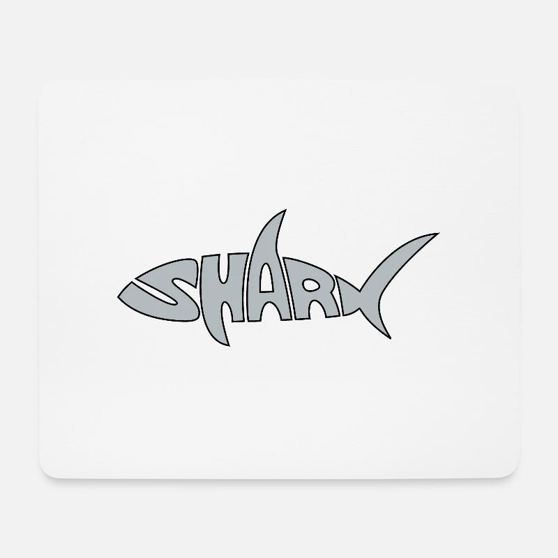 Shark, Hai, Fisch, Meerestier, Gefahr - Mousepad (Querformat) - Weiß