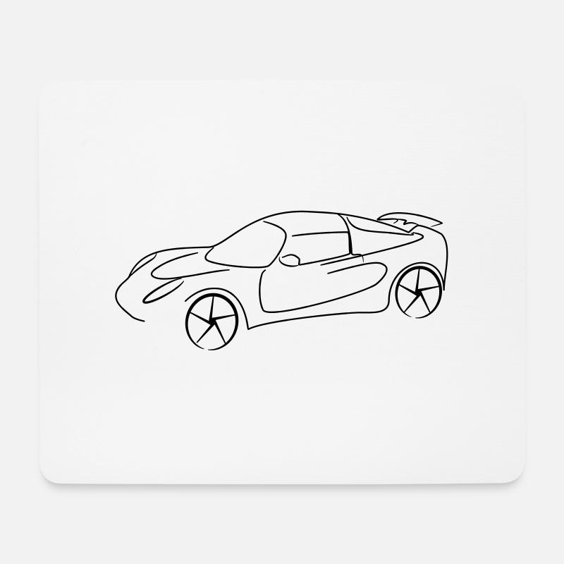 Sportwagen Rennen Tribal - Mousepad (Querformat) - Weiß