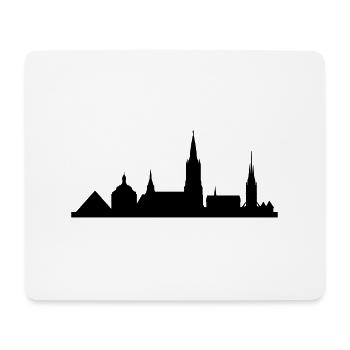 Skyline Ulm klein - Mousepad (Querformat) - Weiß - Vorne