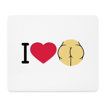 j'aime le cul cœur l'amour logo rond femme nue sexy un - Tapis de souris (format paysage) - blanc - Devant