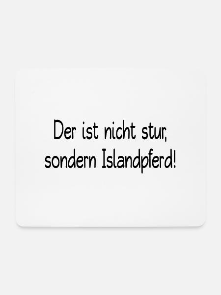 nicht stur islandpferd - Mousepad (Querformat) - Weiß