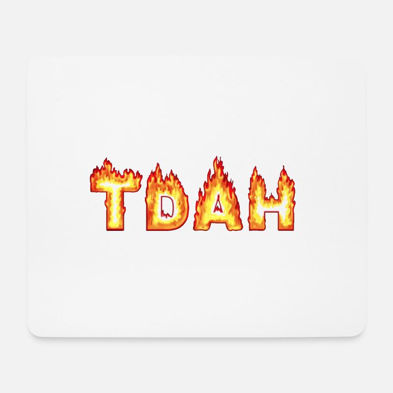 ADHS Flammen - Mousepad (Querformat) - Weiß
