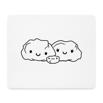 amour famille pierre avec enfant - Tapis de souris (format paysage) - blanc - Devant