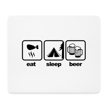 eat_sleep_beer - Mousepad (Querformat) - Weiß - Vorne