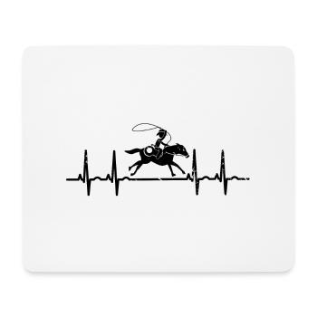 Westernreiten Pferd EKG Herzschlag - Mousepad (Querformat) - Weiß - Vorne