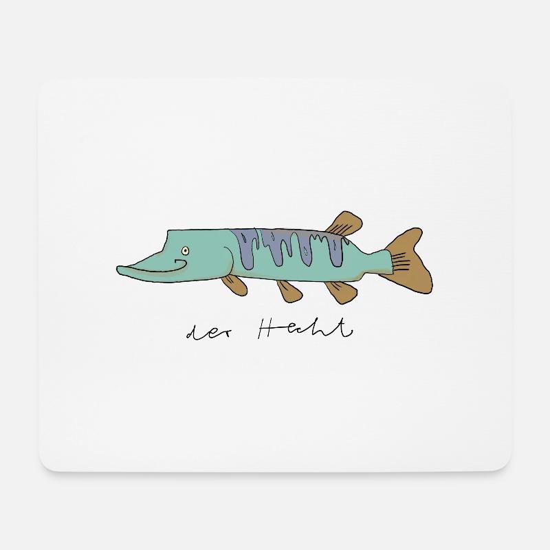 der Hecht - Mousepad (Querformat) - Weiß