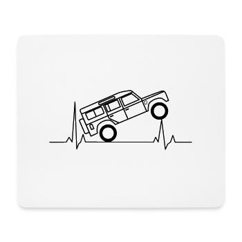 Defender EKG Herzschlag Offroad - Mousepad (Querformat) - Weiß - Vorne