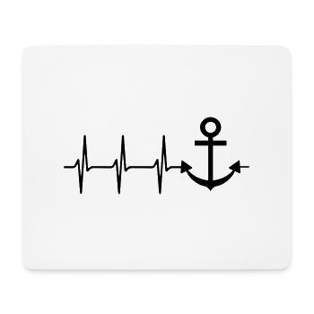 herzschlag anker kapitän - Mousepad (Querformat) - Weiß - Vorne