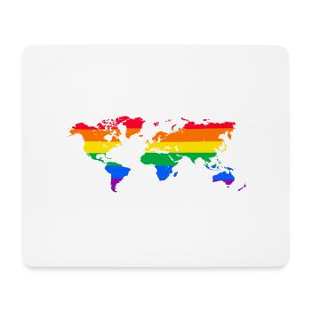 lgbt weltkarte csd regenbogen aesthetic gay pride - Mousepad (Querformat) - Weiß - Vorne