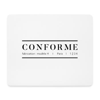 CONFORME I modèle h I Paris I Sweater gris chiné - Tapis de souris (format paysage) - blanc - Devant