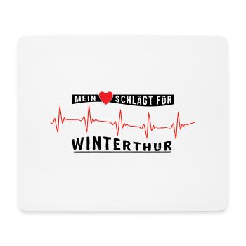 Mein Herz schlägt für Winterthur | VEKTOR - Mousepad (Querformat) - Weiß - Vorne