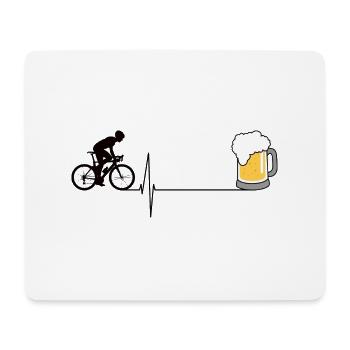 Bicycle Heartbeat Beer - Mouse Pad (horizontal) - white - Front