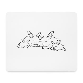 La famille des lapins dort - Tapis de souris (format paysage) - blanc - Devant