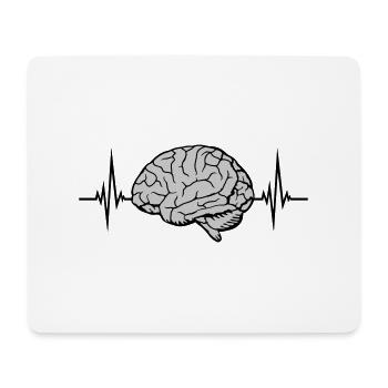 Heartbeat Pulse Brain - Mouse Pad (horizontal) - white - Front
