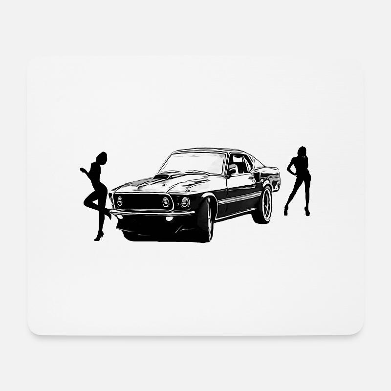 Auto - Mousepad (Querformat) - Weiß