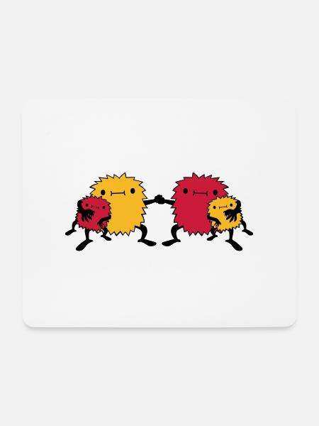 4 Monster Familie - Mousepad (Querformat) - Weiß