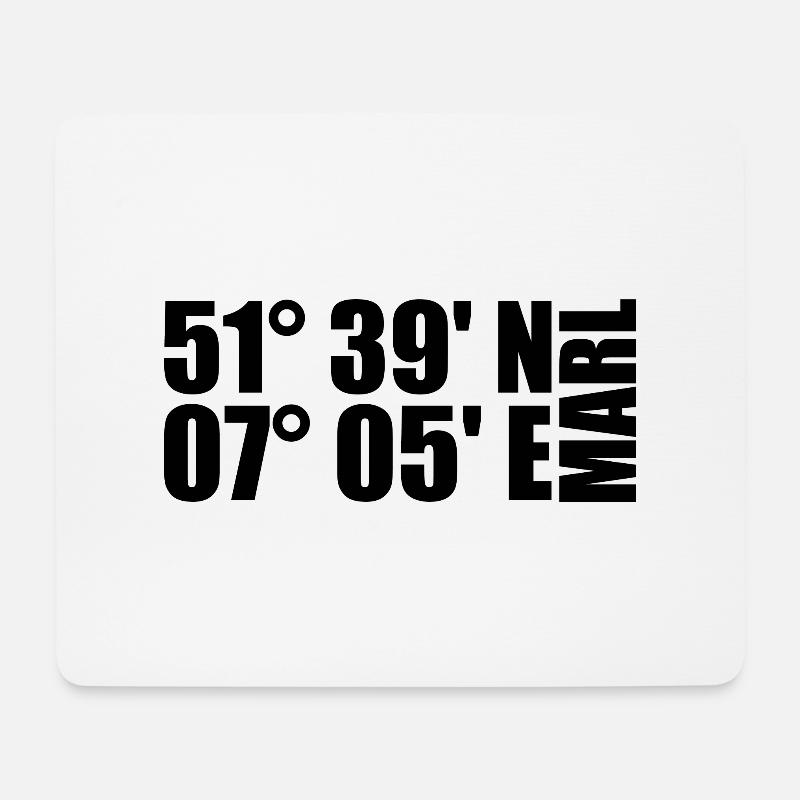 Marl Koordinaten - Mousepad (Querformat) - Weiß