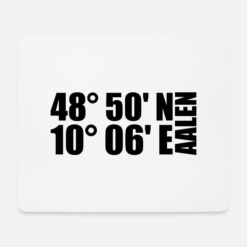 Aalen Koordinaten - Mousepad (Querformat) - Weiß