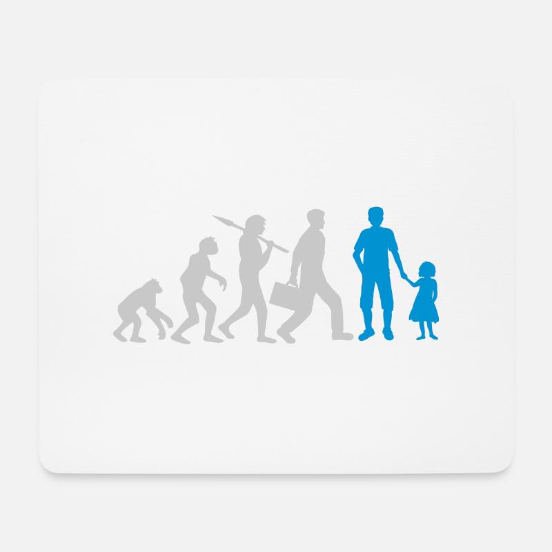 Evolution Papa Tochter Kind - Mousepad (Querformat) - Weiß