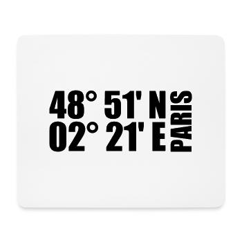 Paris Koordinaten - Mousepad (Querformat) - Weiß - Vorne