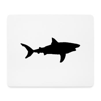 Great White Sharks Sea Shark Fin Ocean Silhouette - Mouse Pad (horizontal) - white - Front