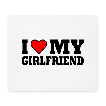I love my girlfriend - Mousepad (Querformat) - Weiß - Vorne