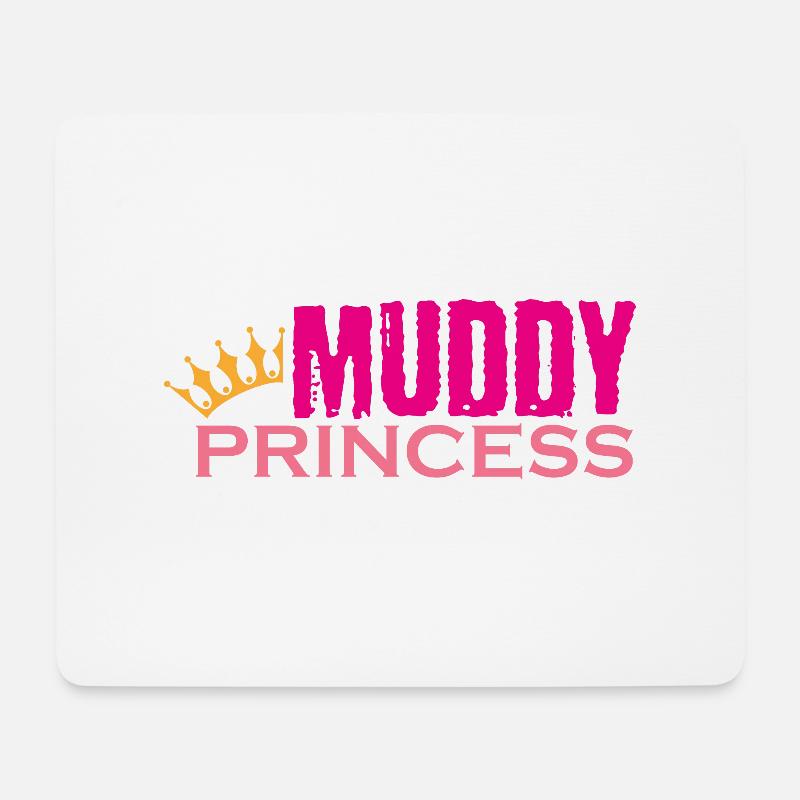 Muddy run shirt mud obstacle race ocr Team princes - Mousepad (Querformat) - Weiß
