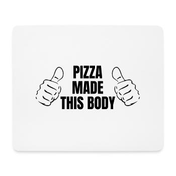 PIZZA MACHTE DIESEN KÖRPER - Mousepad (Querformat) - Weiß - Vorne