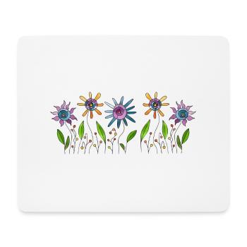 Fleur - Tapis de souris (format paysage) - blanc - Devant